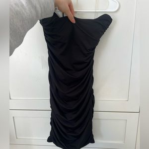 Oh Polly black mini dress strapless